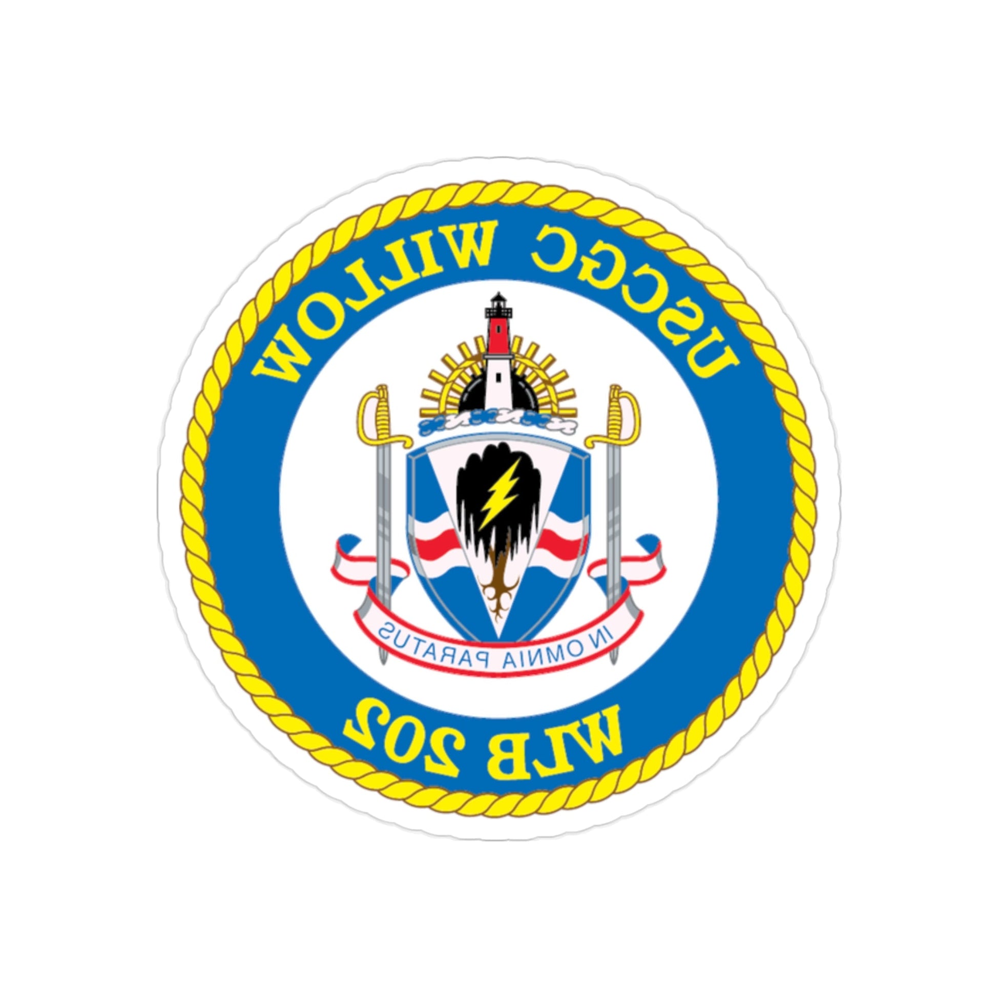 USCGC Willow WLB 202 (U.S. Coast Guard) REVERSE PRINT Transparent STICKER-2" × 2"-The Sticker Space