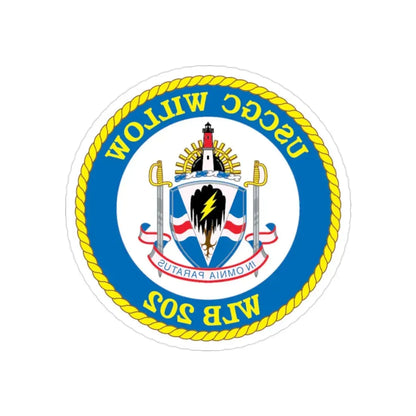 USCGC Willow WLB 202 (U.S. Coast Guard) REVERSE PRINT Transparent Die-Cut STICKER 2 Inch Die-Cut Transparent - The Sticker Space