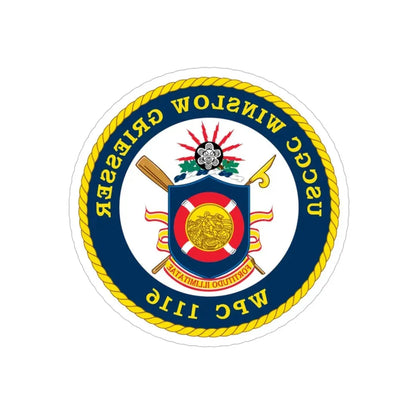 USCGC Winslow Griesser (U.S. Coast Guard) REVERSE PRINT Transparent Die-Cut STICKER 5 Inch Die-Cut Transparent - The Sticker Space
