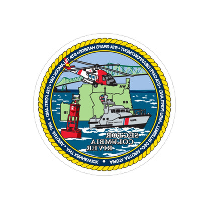 USCGS Columbia River (U.S. Coast Guard) REVERSE PRINT Transparent STICKER-3 Inch-The Sticker Space