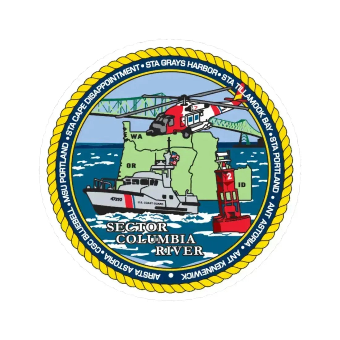 USCGS Columbia River (U.S. Coast Guard) STICKER Vinyl Kiss-Cut Decal 2 Inch White - The Sticker Space