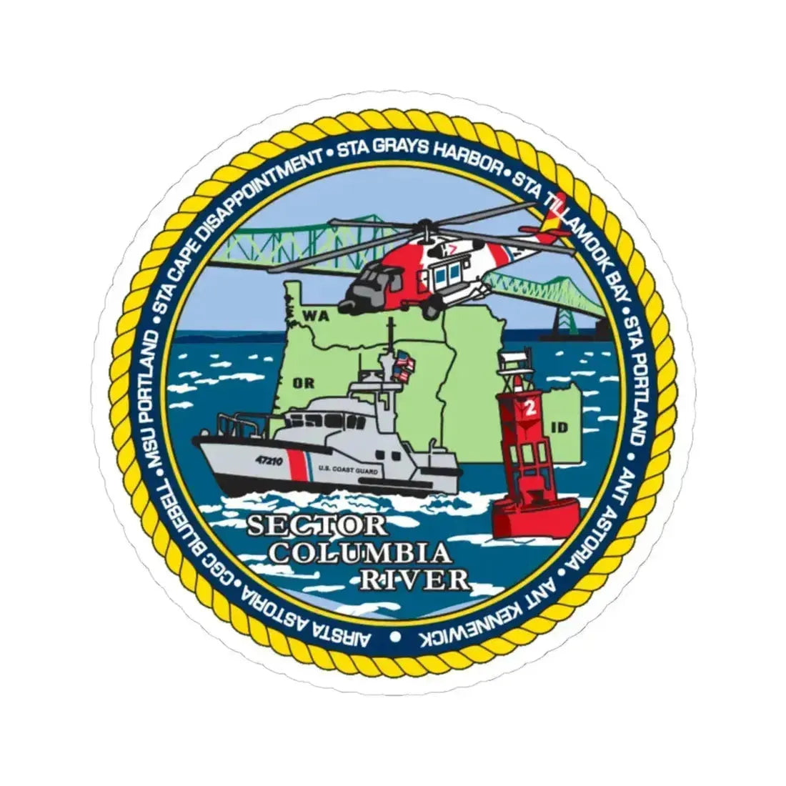 USCGS Columbia River (U.S. Coast Guard) STICKER Vinyl Kiss-Cut Decal 4 Inch White - The Sticker Space
