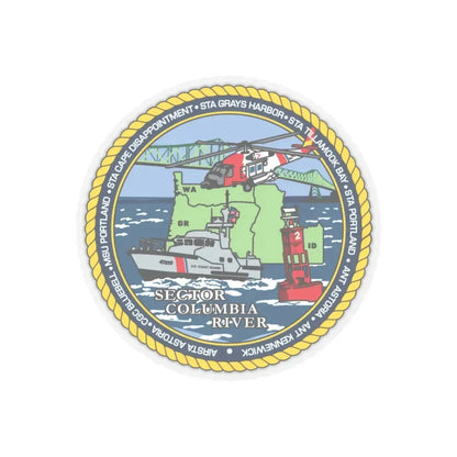 USCGS Columbia River (U.S. Coast Guard) STICKER Vinyl Kiss-Cut Decal 6 Inch Transparent - The Sticker Space