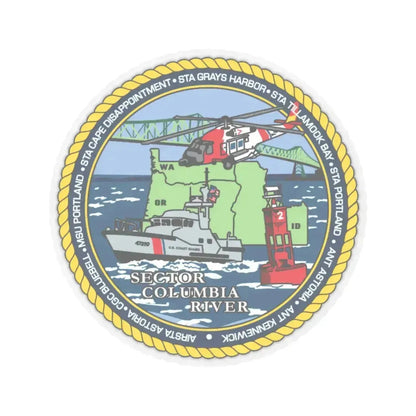 USCGS Columbia River (U.S. Coast Guard) STICKER Vinyl Kiss-Cut Decal 6 Inch Transparent - The Sticker Space