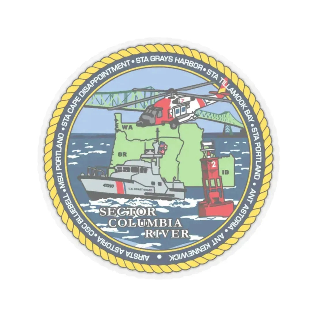 USCGS Columbia River (U.S. Coast Guard) STICKER Vinyl Kiss-Cut Decal 6 Inch Transparent - The Sticker Space