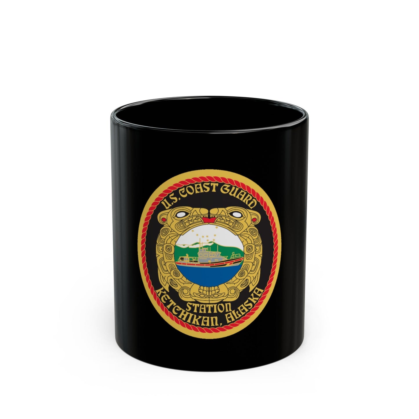 USCGS Ketchikan (U.S. Coast Guard) Black Coffee Mug-11oz-The Sticker Space