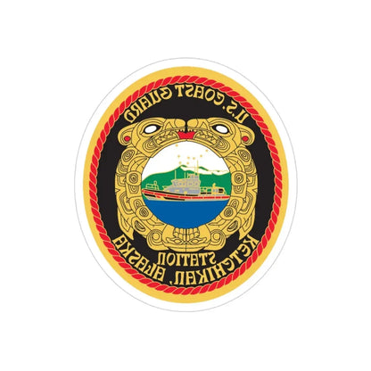 USCGS Ketchikan (U.S. Coast Guard) REVERSE PRINT Transparent Die-Cut STICKER 3 Inch Die-Cut Transparent - The Sticker Space
