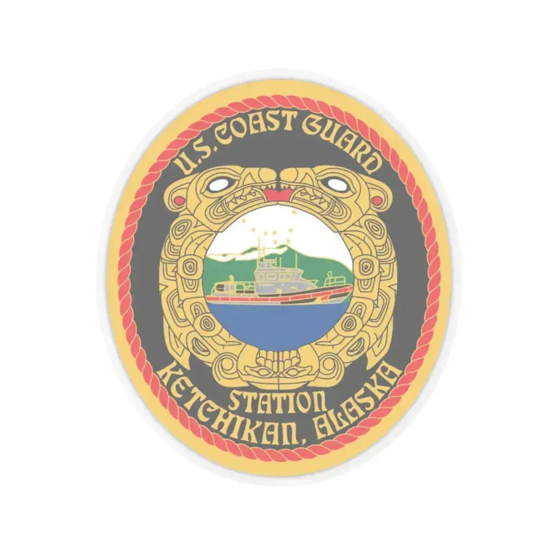 USCGS Ketchikan (U.S. Coast Guard) STICKER Vinyl Kiss-Cut Decal 3 Inch Transparent - The Sticker Space