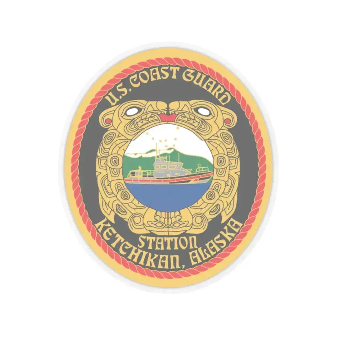 USCGS Ketchikan (U.S. Coast Guard) STICKER Vinyl Kiss-Cut Decal 6 Inch Transparent - The Sticker Space