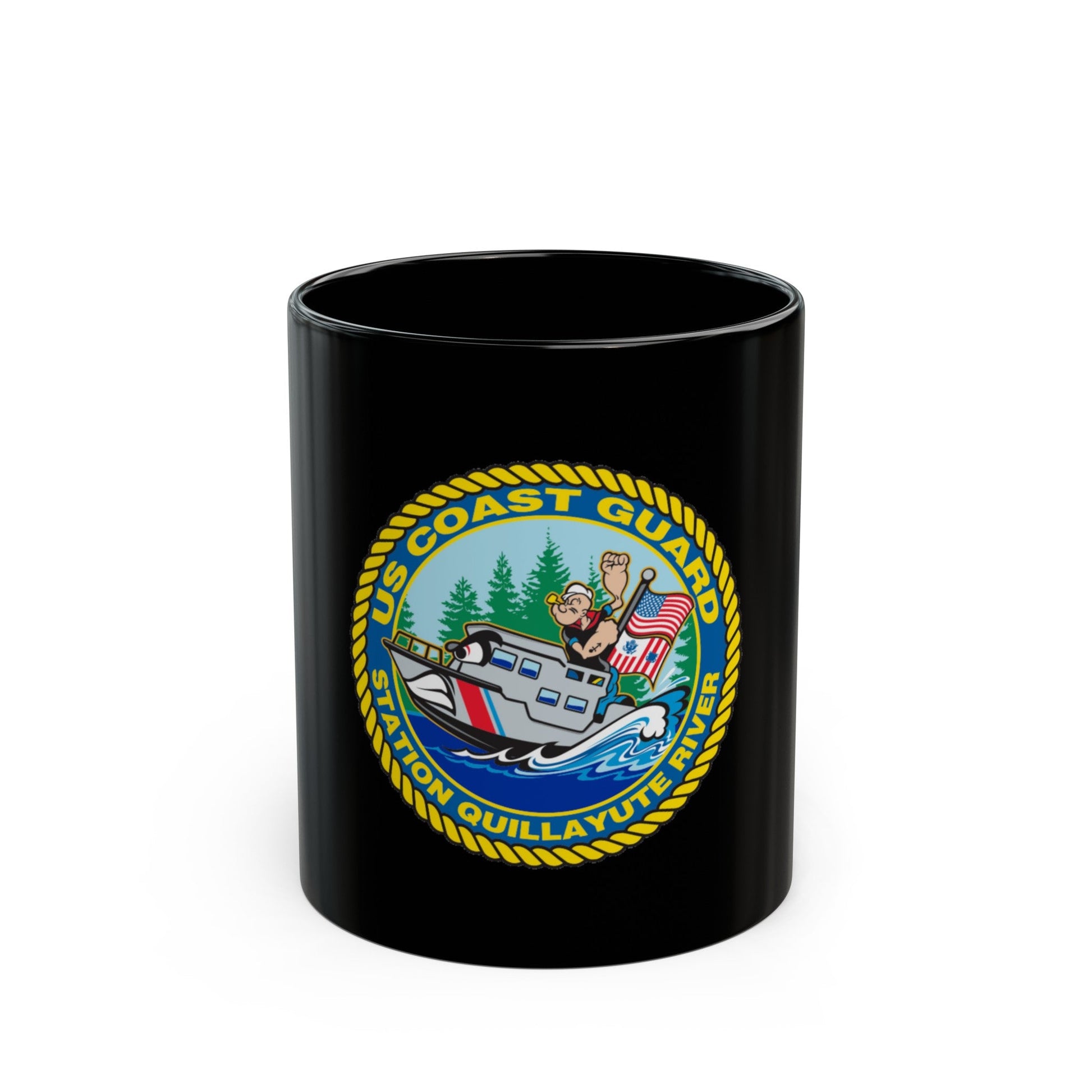 USCGS Quillayute River (U.S. Coast Guard) Black Coffee Mug-11oz-The Sticker Space