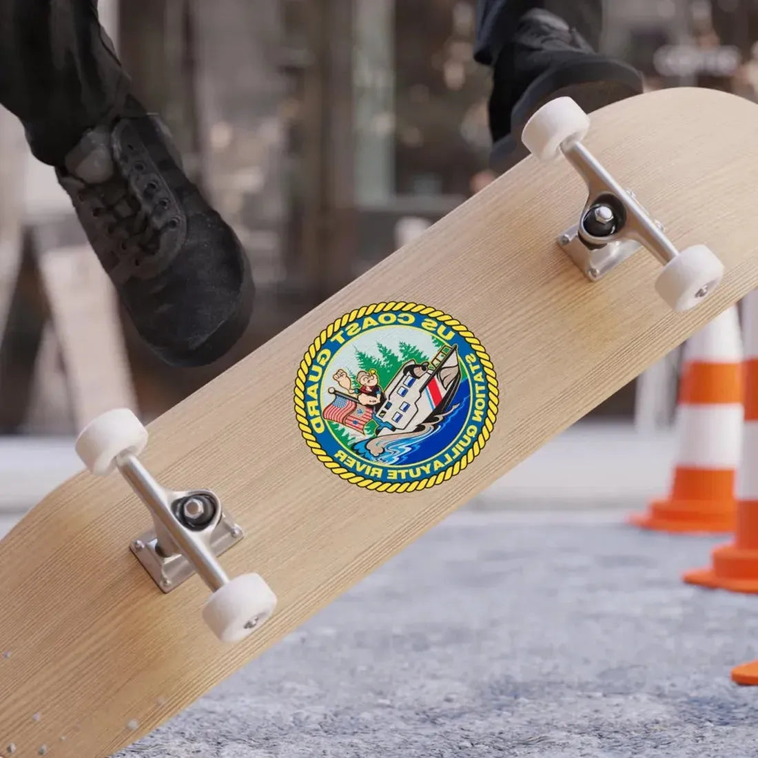 USCGS Quillayute River (U.S. Coast Guard) REVERSE PRINT Transparent Die-Cut STICKER - The Sticker Space