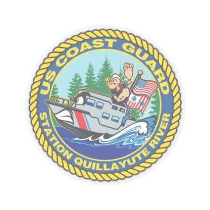USCGS Quillayute River (U.S. Coast Guard) STICKER Vinyl Kiss-Cut Decal 4 Inch Transparent - The Sticker Space