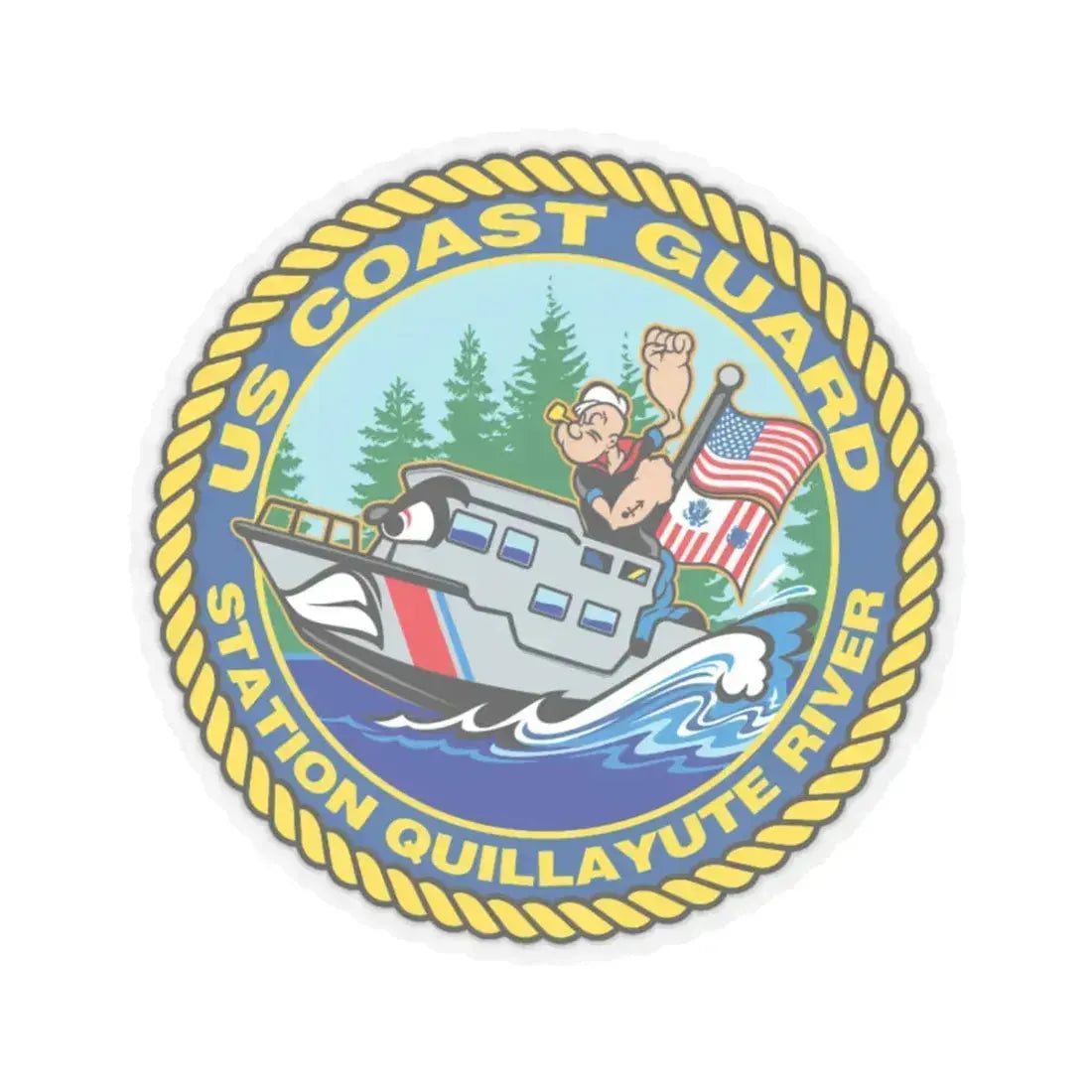 USCGS Quillayute River (U.S. Coast Guard) STICKER Vinyl Kiss-Cut Decal 6 Inch Transparent - The Sticker Space