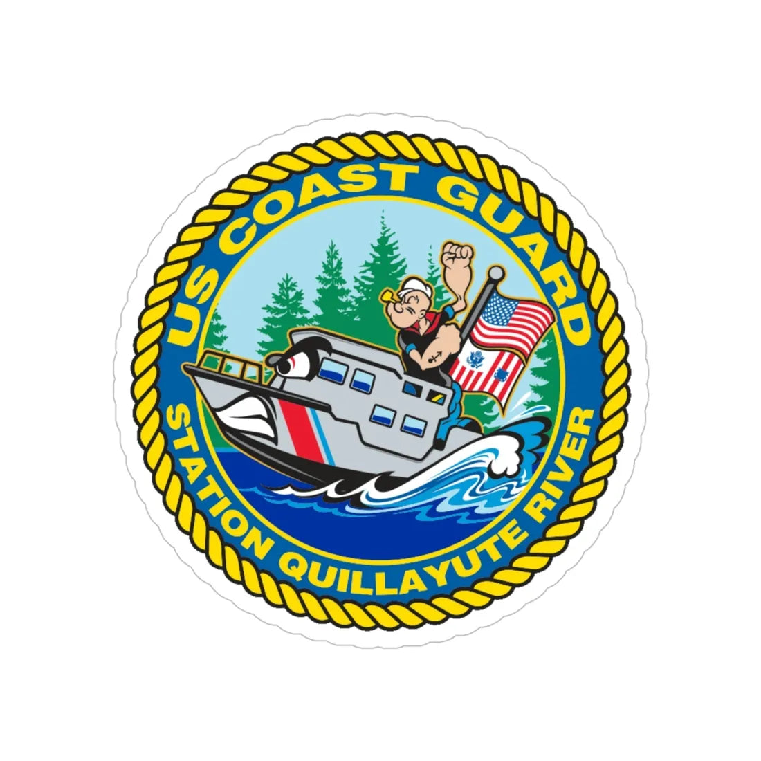 USCGS Quillayute River (U.S. Coast Guard) Transparent STICKER Die-Cut Vinyl Decal 4 Inch - The Sticker Space