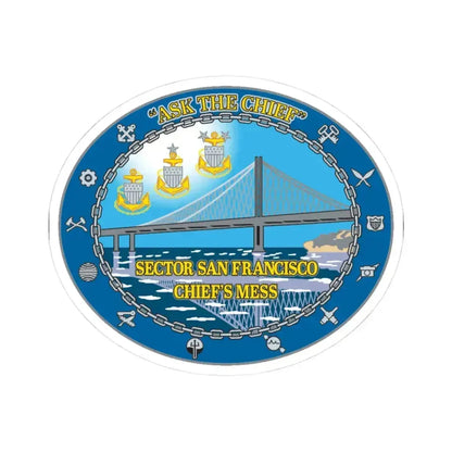 USCGS San Francisco Ask The Chief (U.S. Coast Guard) STICKER Vinyl Kiss-Cut Decal 3 Inch White - The Sticker Space