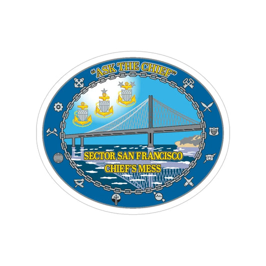 USCGS San Francisco Ask The Chief (U.S. Coast Guard) Transparent STICKER Die-Cut Vinyl Decal 6 Inch - The Sticker Space