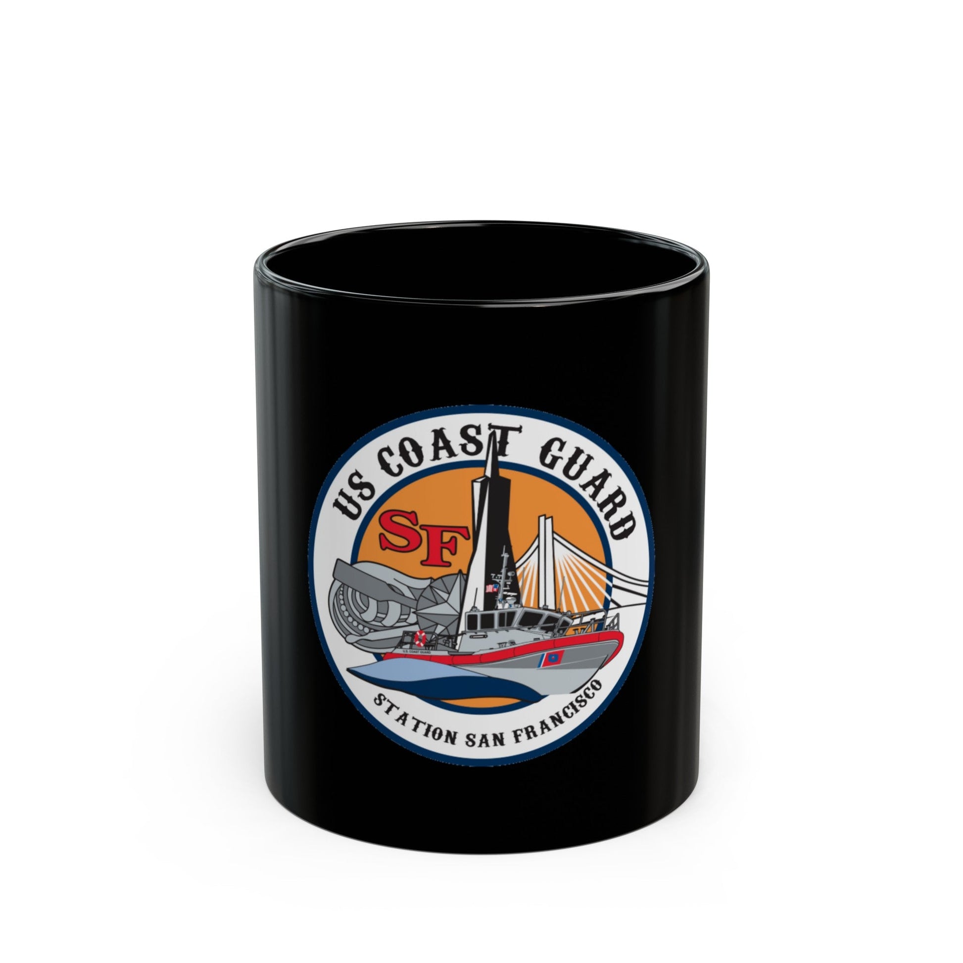 USCGS San Francisco Station (U.S. Coast Guard) Black Coffee Mug-11oz-The Sticker Space