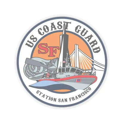 USCGS San Francisco Station (U.S. Coast Guard) STICKER Vinyl Kiss-Cut Decal 3 Inch Transparent - The Sticker Space