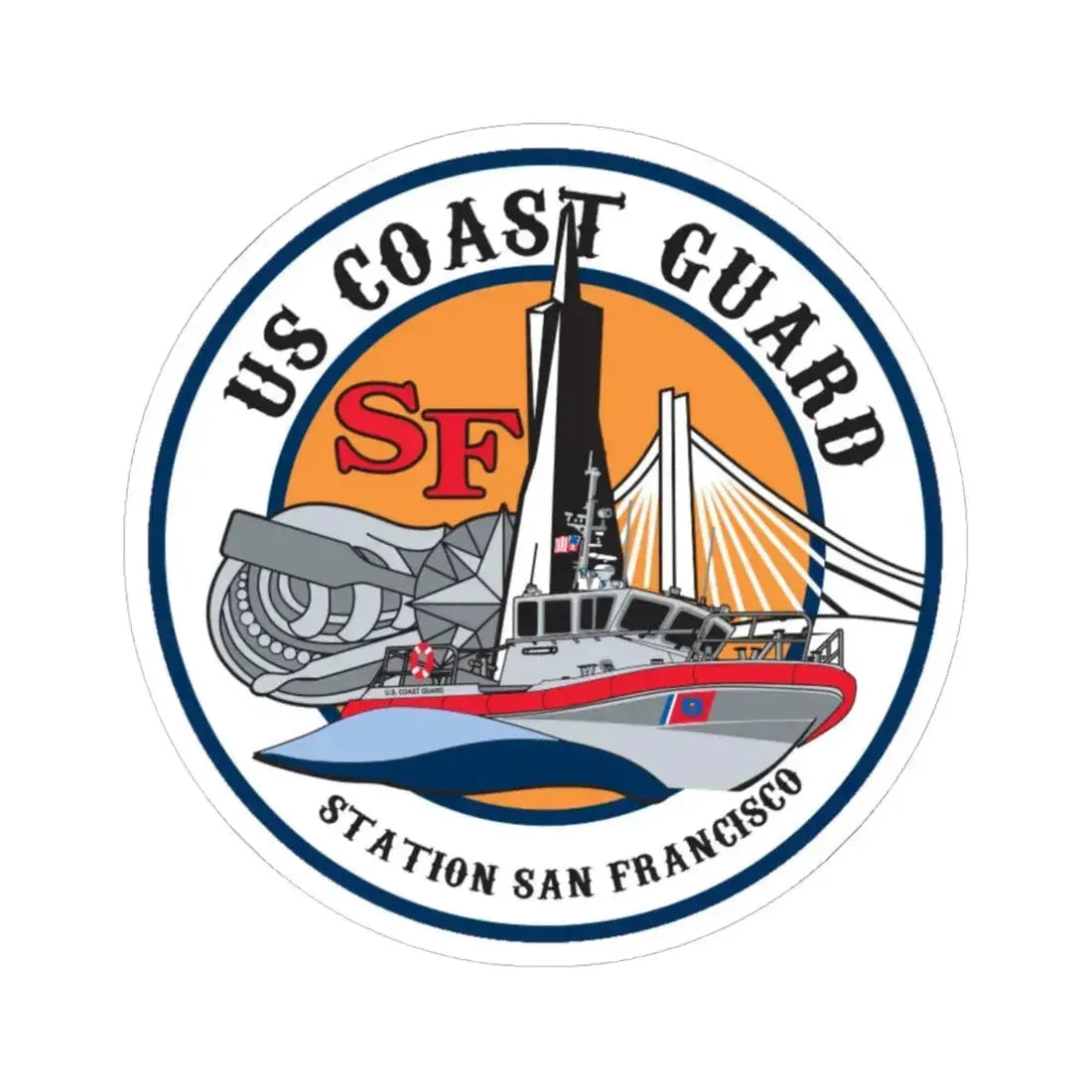 USCGS San Francisco Station (U.S. Coast Guard) STICKER Vinyl Kiss-Cut Decal 6 Inch White - The Sticker Space