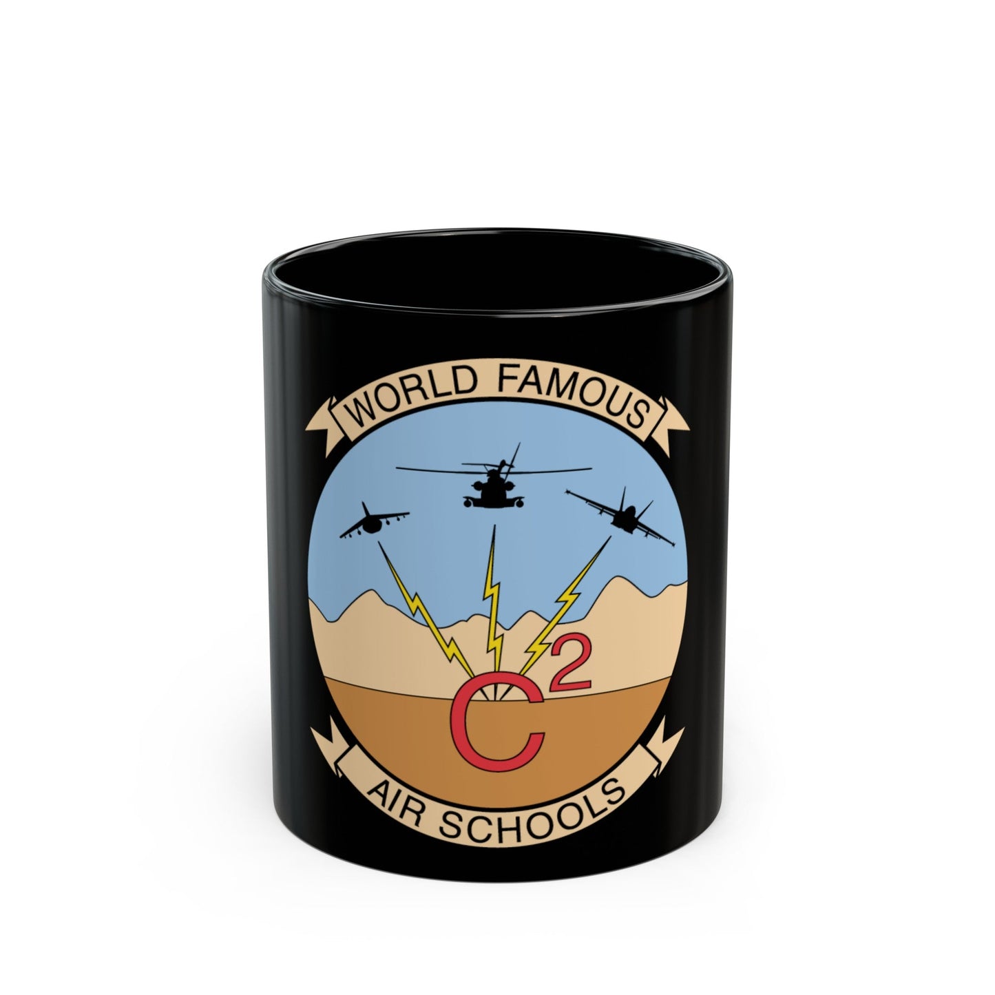USMC Air Schools (USMC) Black Coffee Mug-11oz-The Sticker Space