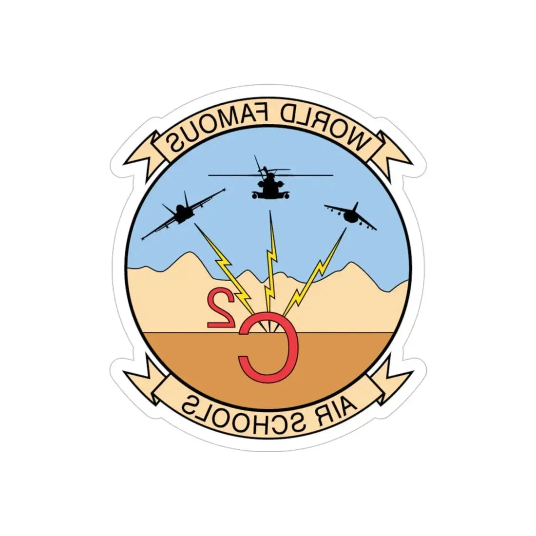 USMC Air Schools (USMC) REVERSE PRINT Transparent Die-Cut STICKER 4 Inch Die-Cut Transparent - The Sticker Space