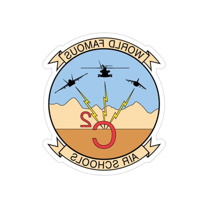 USMC Air Schools (USMC) REVERSE PRINT Transparent Die-Cut STICKER 4 Inch Die-Cut Transparent - The Sticker Space