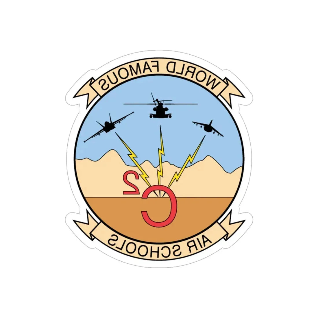 USMC Air Schools (USMC) REVERSE PRINT Transparent Die-Cut STICKER 6 Inch Die-Cut Transparent - The Sticker Space