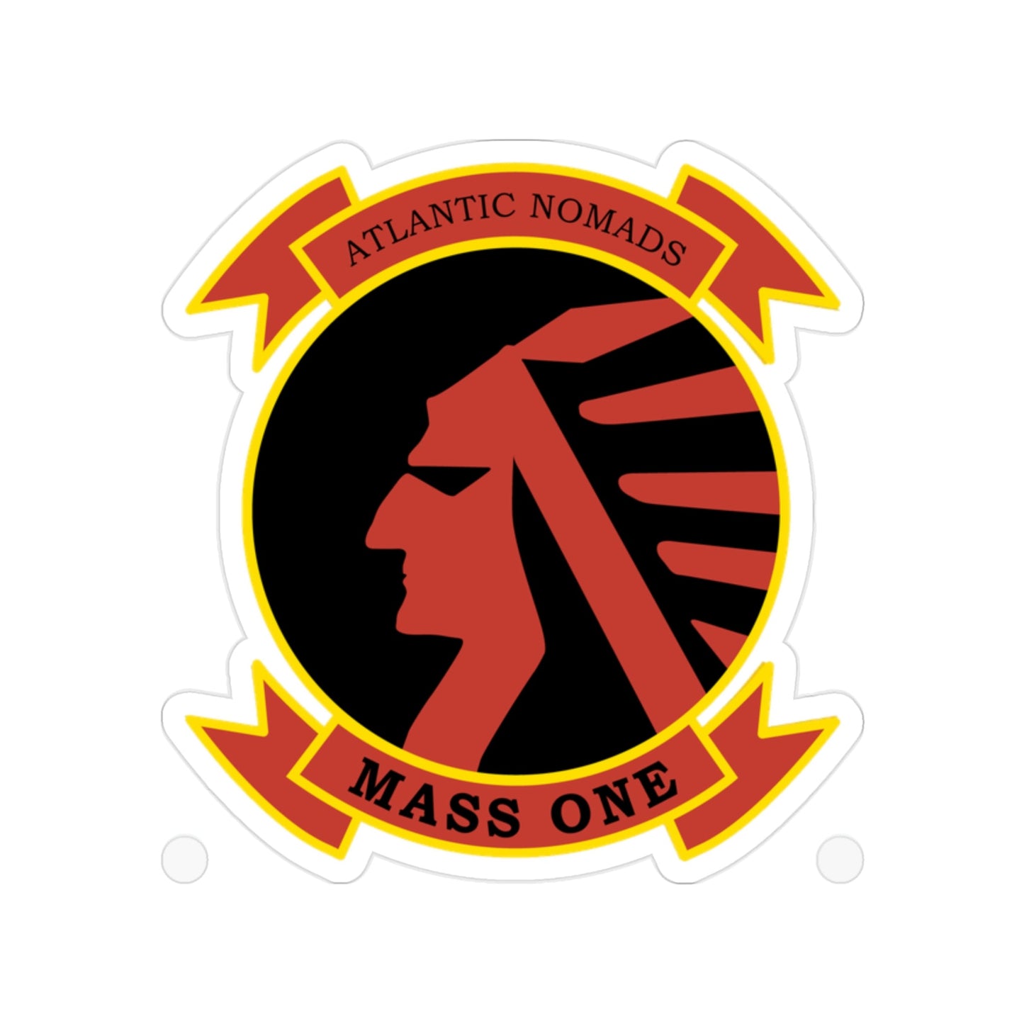 USMC Atlantic Nomads Mass One (USMC) Transparent STICKER Die-Cut Vinyl Decal-2 Inch-The Sticker Space