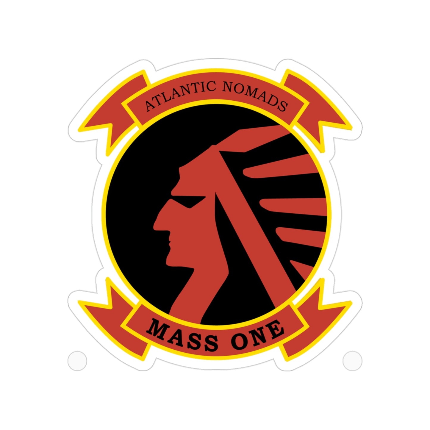 USMC Atlantic Nomads Mass One (USMC) Transparent STICKER Die-Cut Vinyl Decal-3 Inch-The Sticker Space