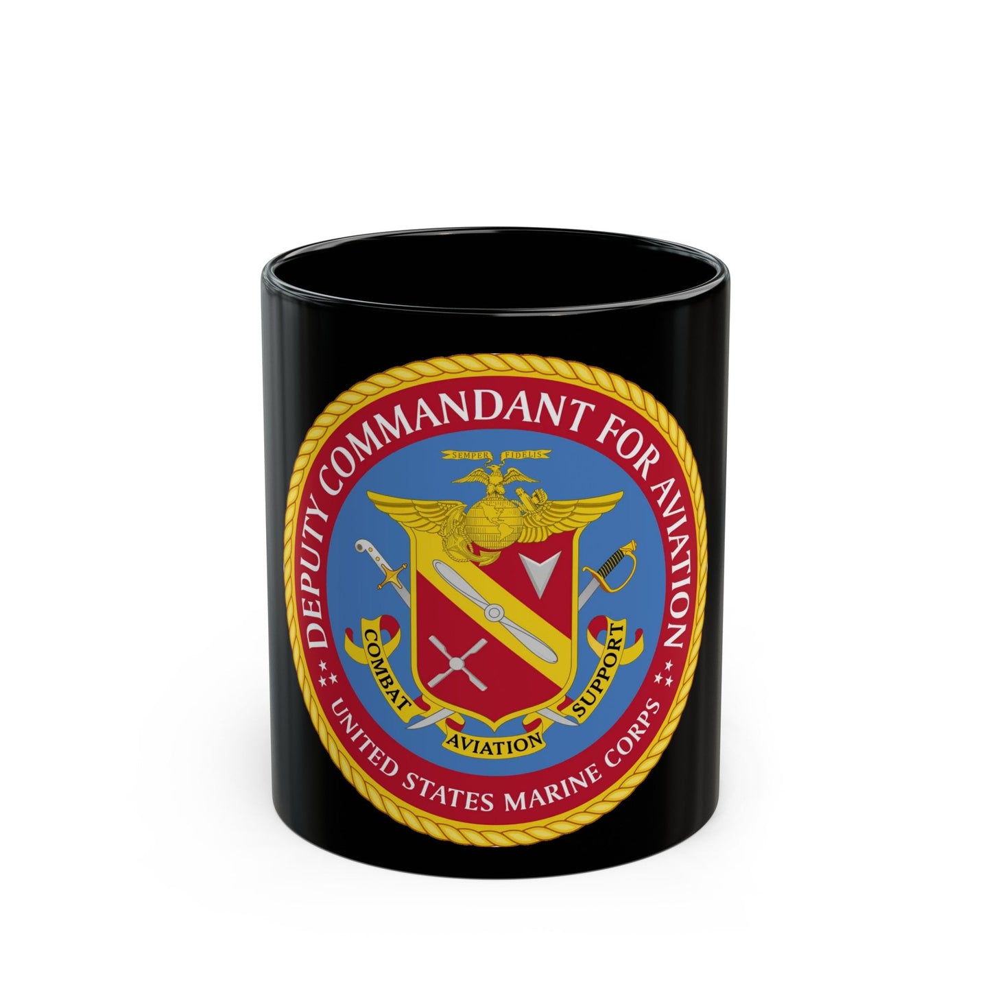 USMC Deputy Commandant for Aviation (USMC) Black Coffee Mug-11oz-The Sticker Space