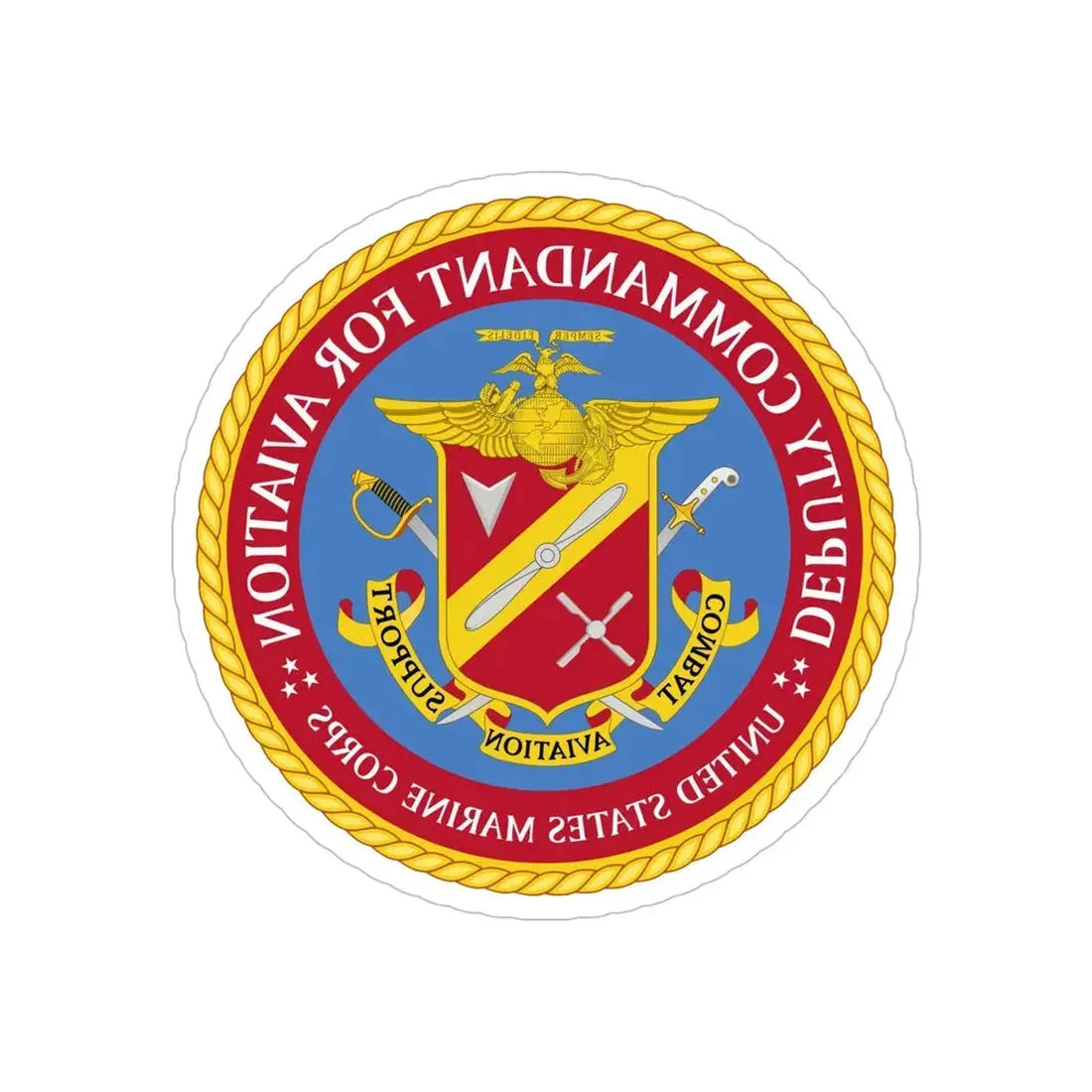 USMC Deputy Commandant for Aviation (USMC) REVERSE PRINT Transparent Die-Cut STICKER 6 Inch Die-Cut Transparent - The Sticker Space