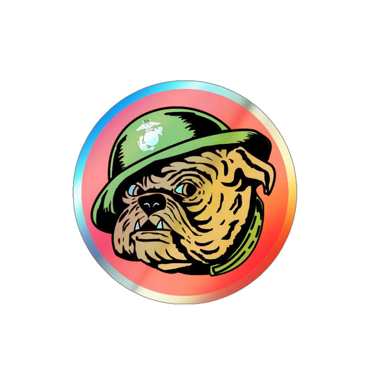 USMC Devil Dog (USMC) Holographic STICKER Die-Cut Vinyl Decal 6 Inch Holographic - The Sticker Space