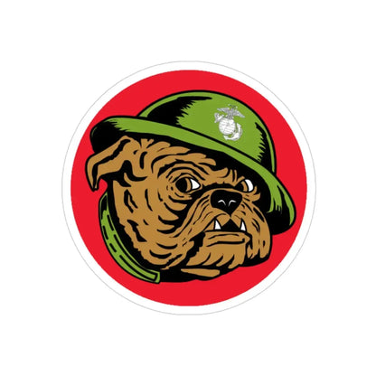 USMC Devil Dog (USMC) REVERSE PRINT Transparent Die-Cut STICKER 3 Inch Die-Cut Transparent - The Sticker Space