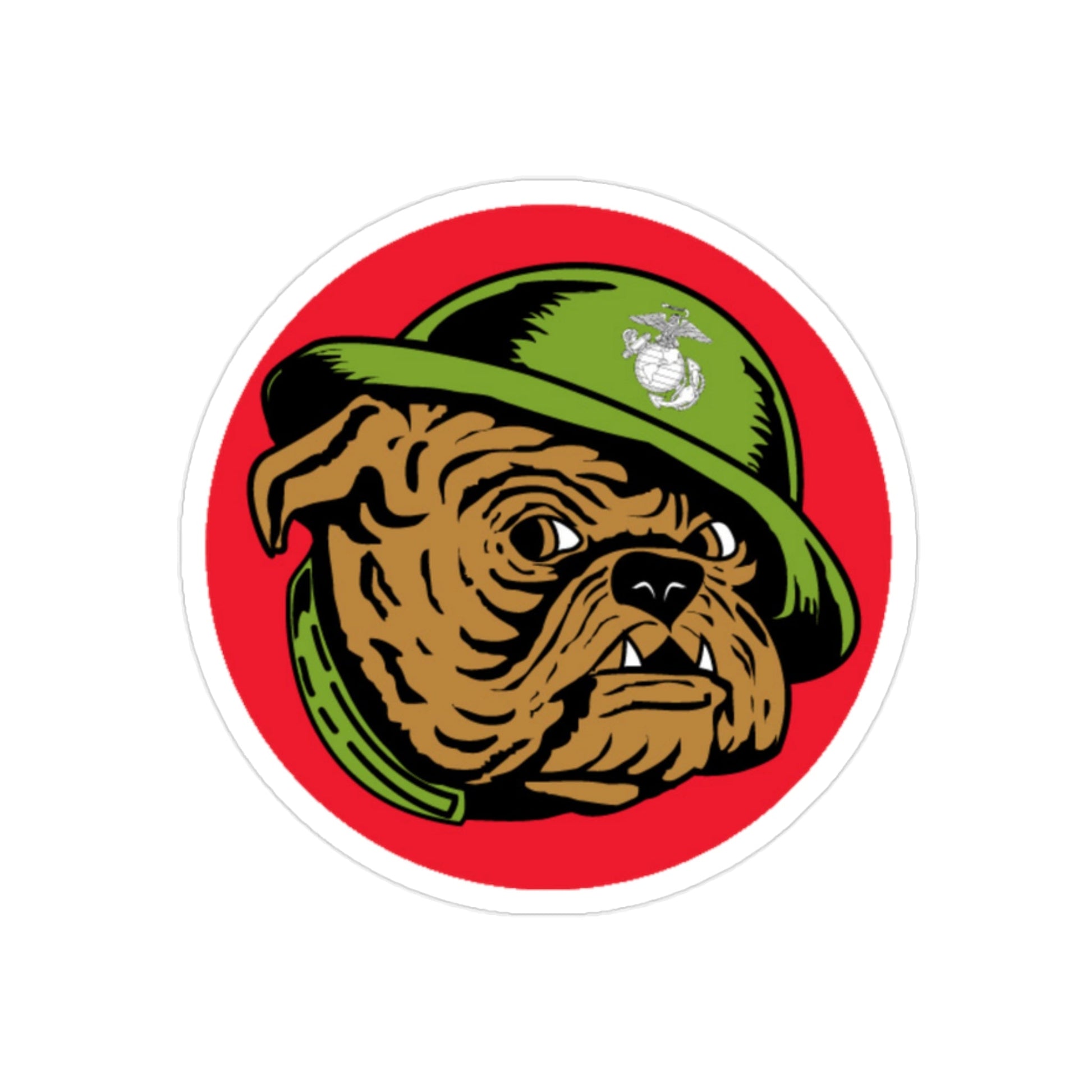 USMC Devil Dog (USMC) REVERSE PRINT Transparent STICKER-2" × 2"-The Sticker Space