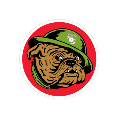 USMC Devil Dog (USMC) REVERSE PRINT Transparent STICKER-2" × 2"-The Sticker Space