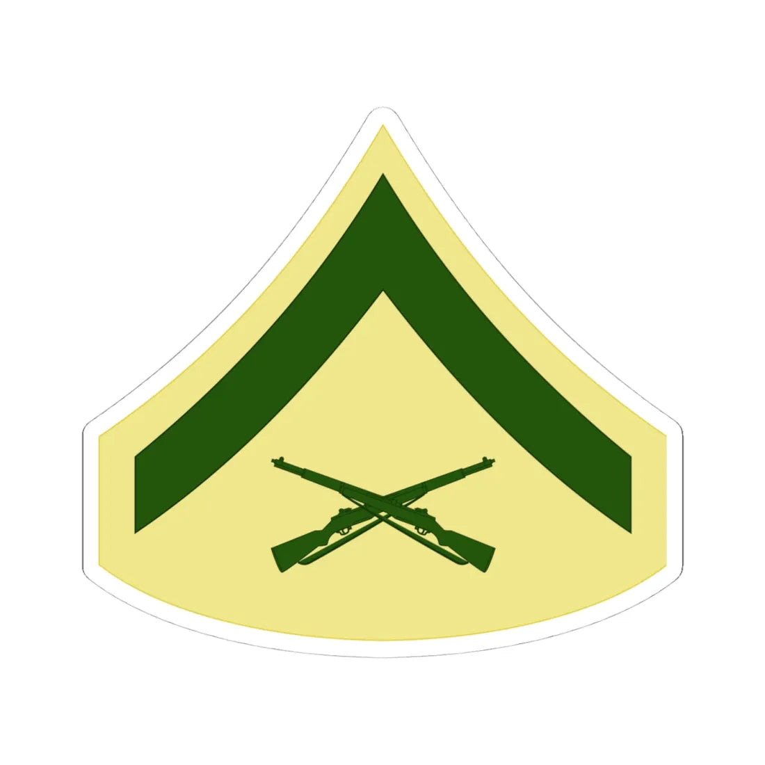 USMC E3 Class C (United States) (Military Rank) STICKER Vinyl Kiss-Cut Decal 4 Inch White - The Sticker Space