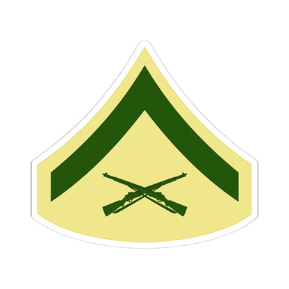 USMC E3 Class C (United States) (Military Rank) STICKER Vinyl Kiss-Cut Decal 4 Inch White - The Sticker Space