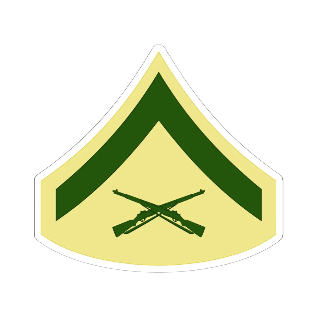 USMC E3 Class C (United States) (Military Rank) STICKER Vinyl Kiss-Cut Decal 6 Inch White - The Sticker Space