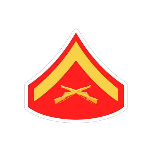 USMC E3 (USMC) REVERSE PRINT Transparent Die-Cut STICKER 6 Inch Die-Cut Transparent - The Sticker Space