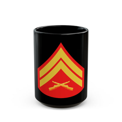 USMC E4 (USMC) Black Coffee Mug-15oz-The Sticker Space