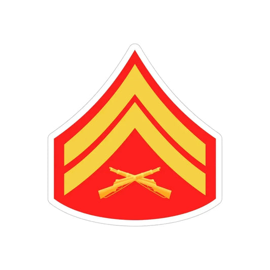 USMC E4 (USMC) REVERSE PRINT Transparent Die-Cut STICKER 6 Inch Die-Cut Transparent - The Sticker Space