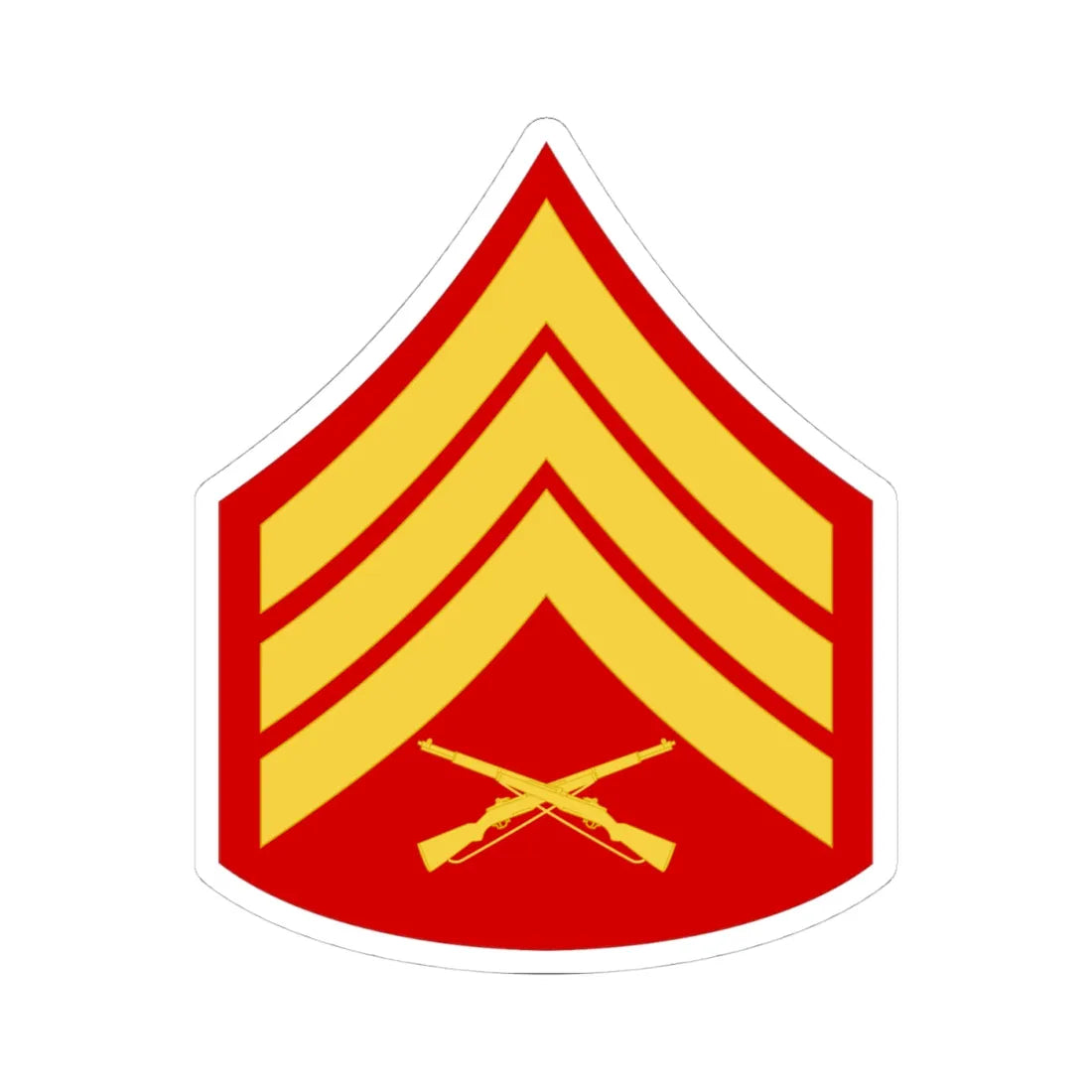 USMC E5 (United States) (Military Rank) STICKER Vinyl Kiss-Cut Decal 4 Inch White - The Sticker Space