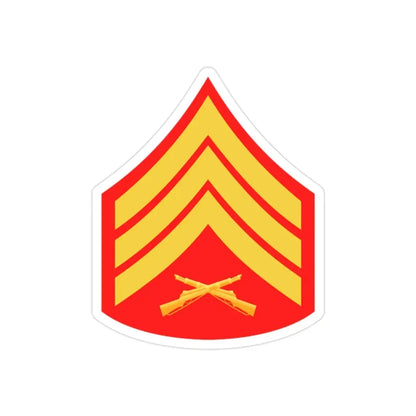 USMC E5 (USMC) REVERSE PRINT Transparent Die-Cut STICKER 2 Inch Die-Cut Transparent - The Sticker Space