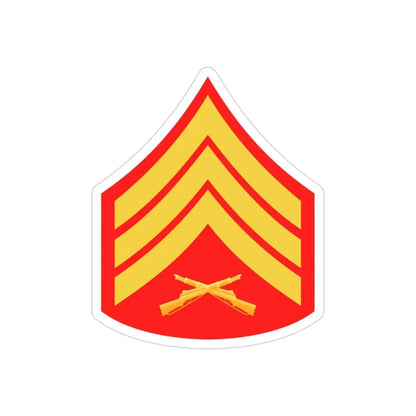 USMC E5 (USMC) REVERSE PRINT Transparent Die-Cut STICKER 3 Inch Die-Cut Transparent - The Sticker Space