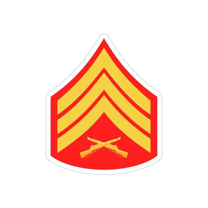 USMC E5 (USMC) REVERSE PRINT Transparent Die-Cut STICKER 5 Inch Die-Cut Transparent - The Sticker Space