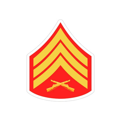 USMC E5 (USMC) REVERSE PRINT Transparent Die-Cut STICKER 6 Inch Die-Cut Transparent - The Sticker Space