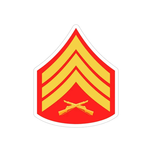 USMC E5 (USMC) REVERSE PRINT Transparent Die-Cut STICKER 6 Inch Die-Cut Transparent - The Sticker Space