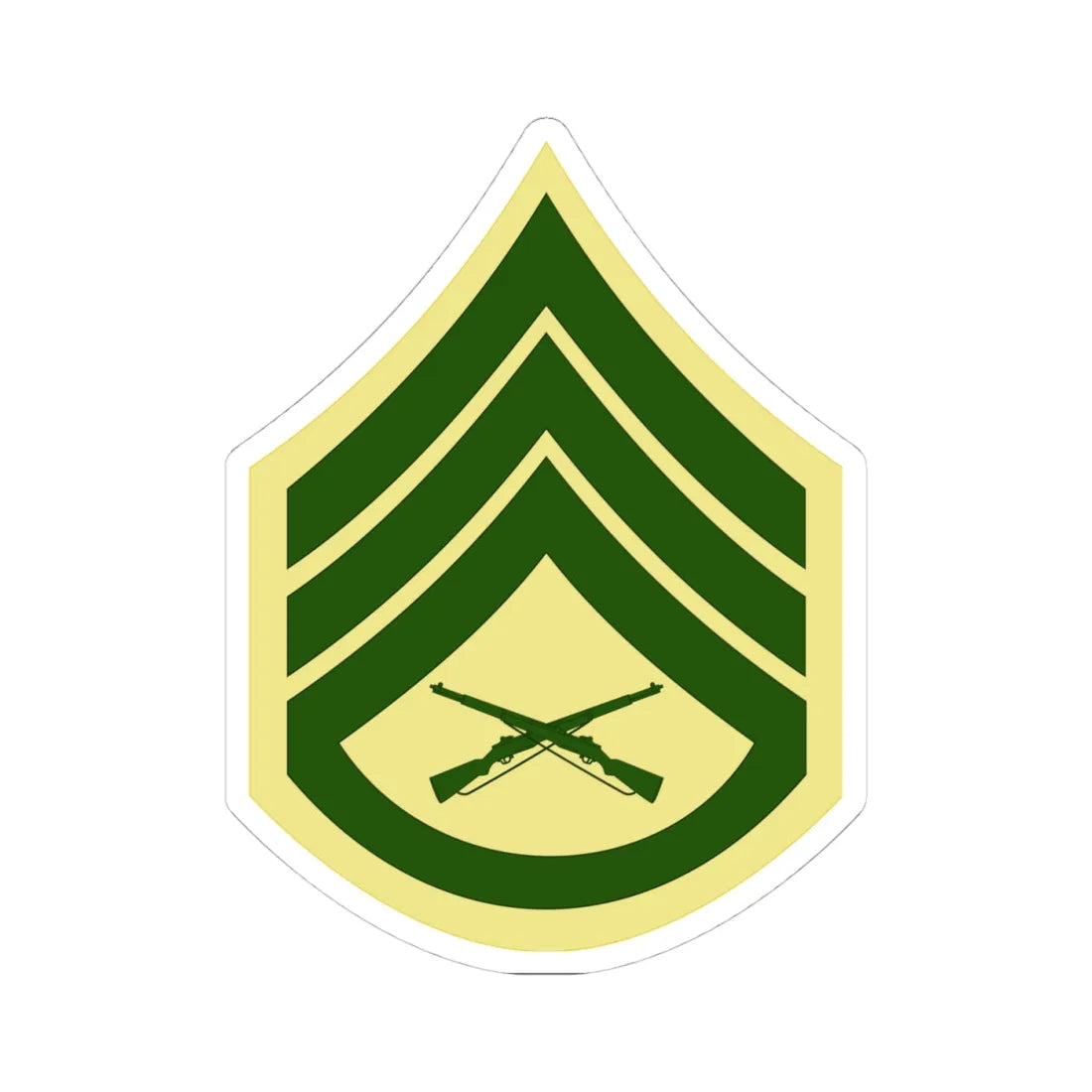 USMC E6 Class C (United States) (Military Rank) STICKER Vinyl Kiss-Cut Decal 4 Inch White - The Sticker Space