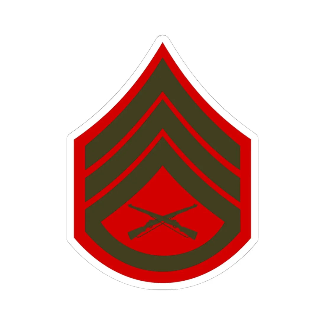 USMC E6 Service (United States) (Military Rank) STICKER Vinyl Kiss-Cut Decal 4 Inch White - The Sticker Space