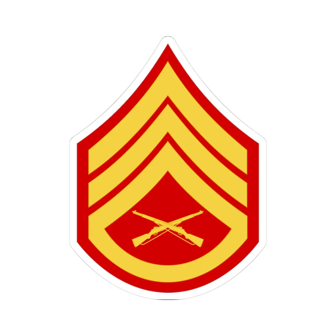 USMC E6 (United States) (Military Rank) STICKER Vinyl Kiss-Cut Decal 3 Inch White - The Sticker Space